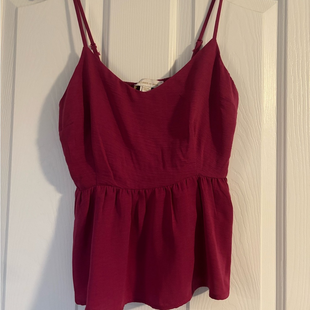 Women's Burgundy Sleeveless Top